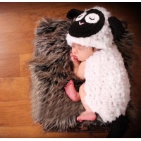 可愛嬰兒手鈎冷帽 - 小綿羊